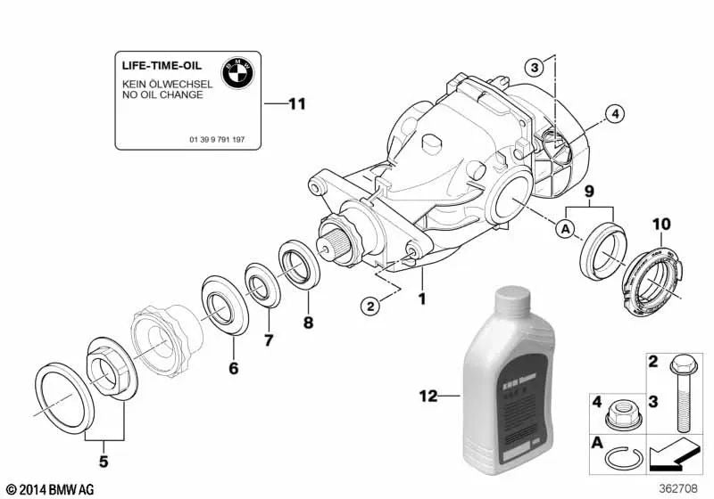 Hinterachsgetriebe for BMW E70 (OEM 33107575338). Genuine BMW