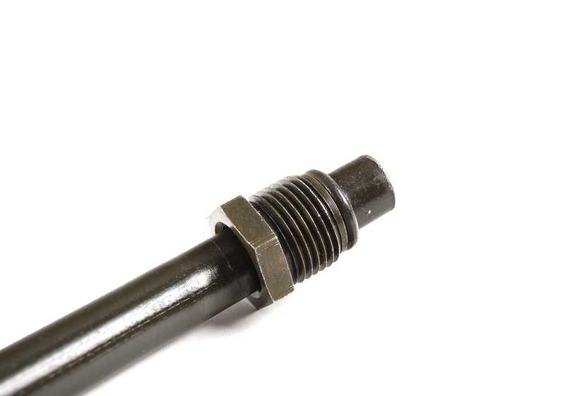 OEM 17221728764 Tubo de retorno do radiador de óleo para BMW E34 520i e 525i com motor M50 e mudança automática. BMW original.