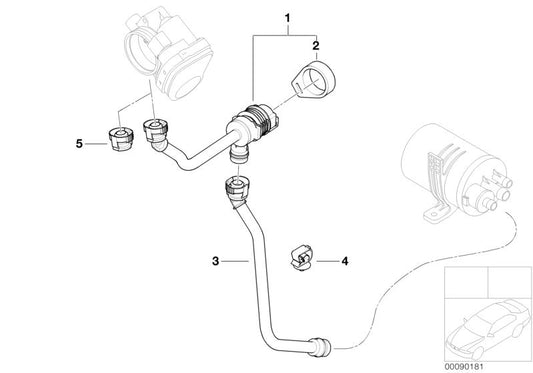 OEM 13907529757 deposit ventilation valve for BMW E81, E87, E88, E90, E91. Compatible with N46 engines. Original BMW.