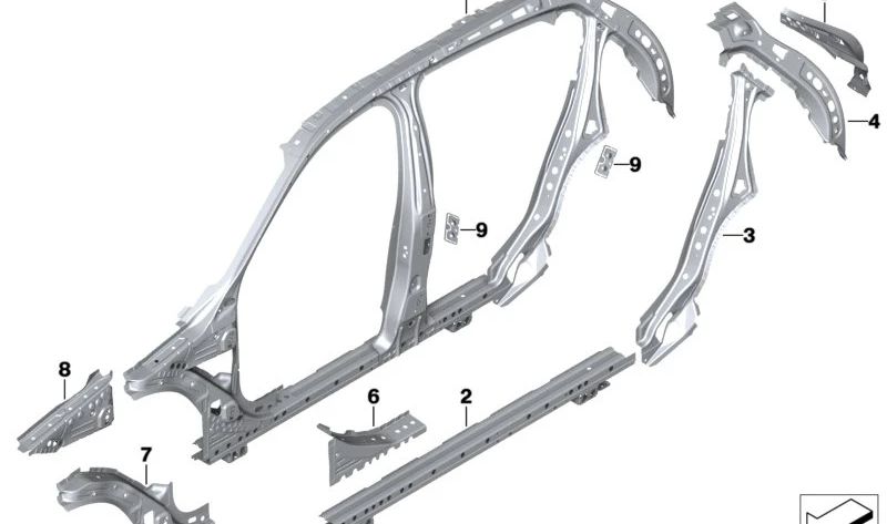 Rechte hintere Lichtstütze für BMW F40, F70 (OEM 41219498378). Original BMW.