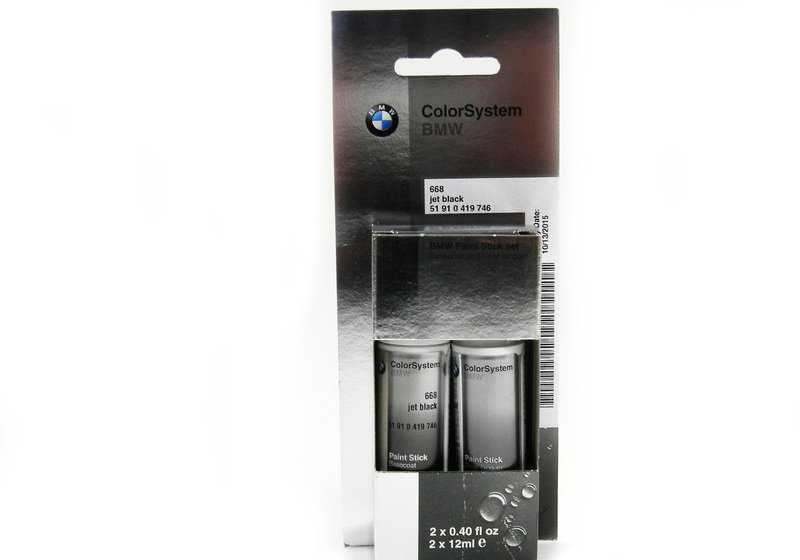 Jet Black Touch Up Paint 2x12ml OEM 51910419746 para BMW {E46,E60,E61,E63,E64,E65,E66,E70,E71,E81,E82,E83,E84,E85,E87,E88,E90,E91,E92,E93,F01,F0 2,F07,F10,F11,F15,F16,F20,F21,F22,F25,F26,F30,F31,F32,F33,F34,F36,F80,F82,F83,G30,G31,X1