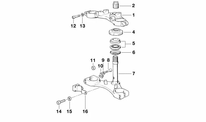 Puente de horquilla superior para BMW (OEM 31422312454). Original BMW