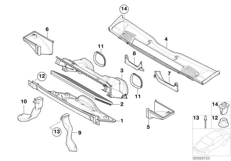 Desagüe De Agua Derecho Para Bmw E53. Original Recambios