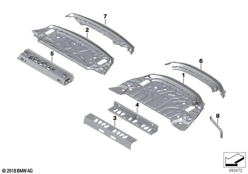 Soporte panel de separación derecho OEM 41007496152 para BMW M8 Competition F92, 840d xDrive G15, 840i G15, M850i xDrive G15. Original BMW.