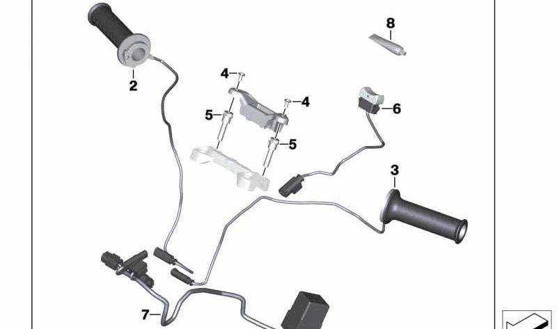 Set of heating cuffs OEM 77538388676 for bmw g 310 gs motorcycles (K02), G 310 R (K03). Original BMW Motorrad.
