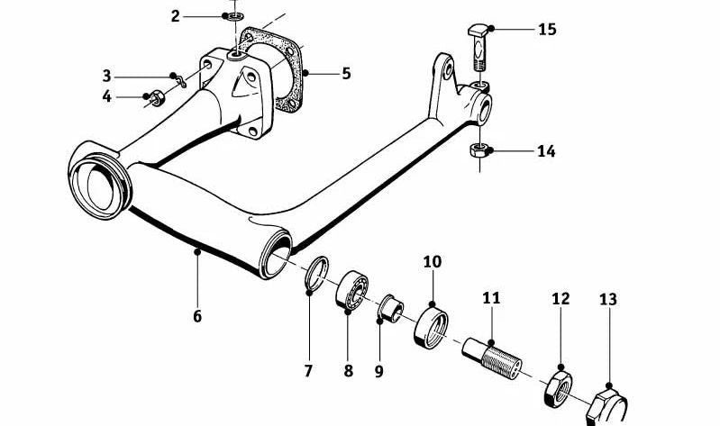 Soporte de eje trasero OEM 33533054171 para BMW E46, E81, E87, E90, E91, E92, E93, E60, E61, E63, E64, E65, E66, E67, E83, E84, F01, F02, F06, F07, F10, F11, F12, F13, F18. Original BMW.