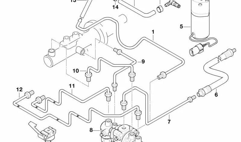 DSC pre-charge pump for BMW 7 Series E38 (OEM 34511165157). Genuine BMW.