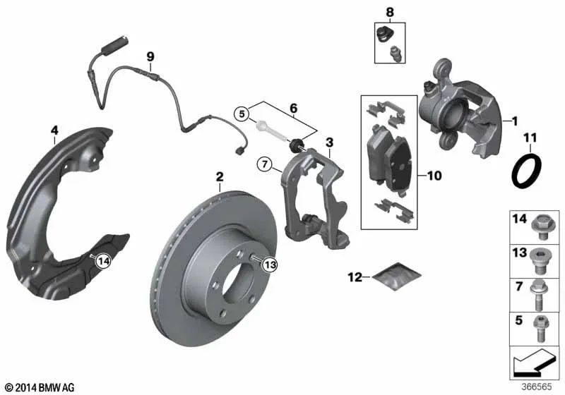 Brake support for BMW E81, E87 (OEM 34116774038). Genuine BMW