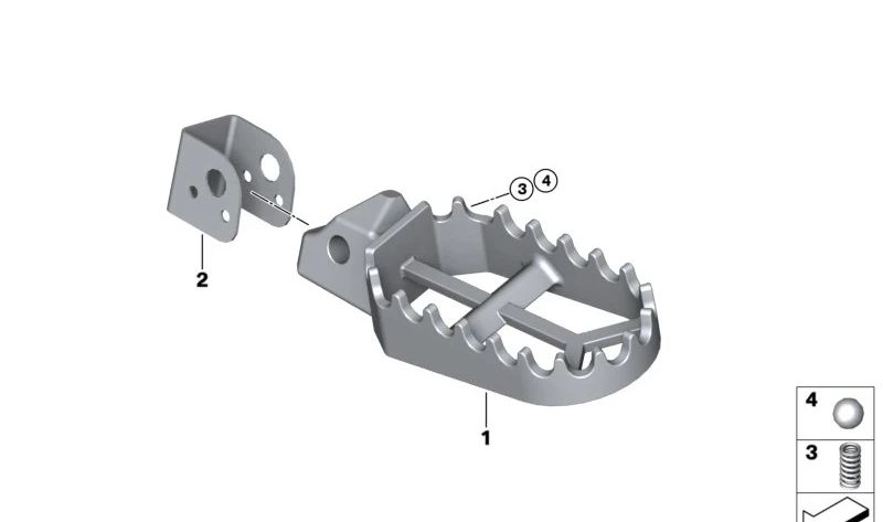 REST BALL-PIES OEM 07119905155 pour les motos BMW R 1300 GS, R 1200 R, S 1000 RR, F 750 GS ... et plus. BMW original Motorrad.