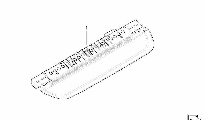 Luz de freno tercera OEM 63257145660 para BMW E60 (todos los modelos 520Li, 520d con motor N46T, M47S) 2005-2010. Original BMW.