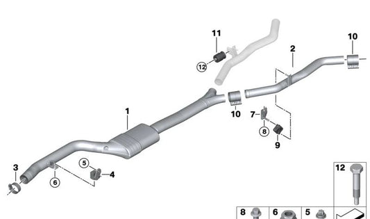 Amortiguador de vibraciones OEM 18308693923 para BMW X5 G05, X6 G06, X7 G07. Original BMW.