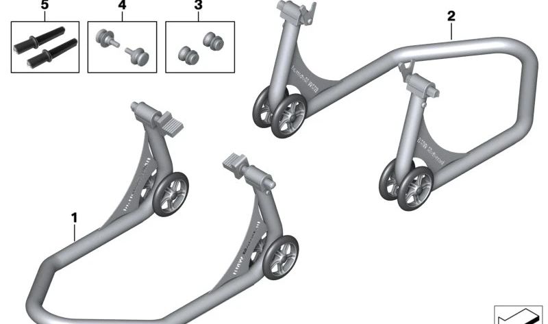 Juego de alojamiento del soporte de montaje HP OEM 77258560293 para motos BMW S 1000 RR (K46), S 1000 R (K47), S 1000 XR (K49) y HP4 (K42). Original BMW Motorrad.