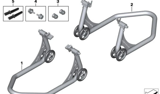 HP assembly support set 77258560293 for bmw S 1000 RR (K46), S 1000 R (K47), S 1000 XR (K49) and HP4 (K42). Original BMW Motorrad.