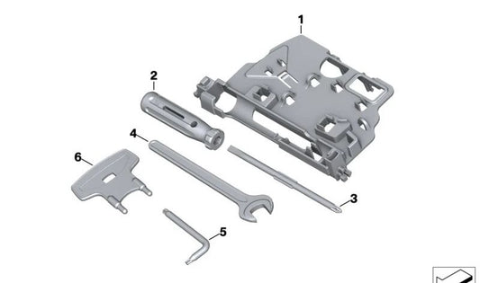 Compartimento para herramientas OEM 71118534285 para motos BMW F900R, F900XR y más. Original BMW Motorrad.