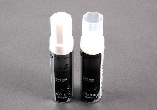 Jet Black Touch Up Paint 2x12ml OEM 51910419746 for BMW {E46,E60,E61,E63,E64,E65,E66,E70,E71,E81,E82,E83,E84,E85,E87,E88,E90,E91,E92,E93,F01,F0 2,F07,F10,F11,F15,F16,F20,F21,F22,F25,F26,F30,F31,F32,F33,F34,F36,F80,F82,F83,G30,G31,X1