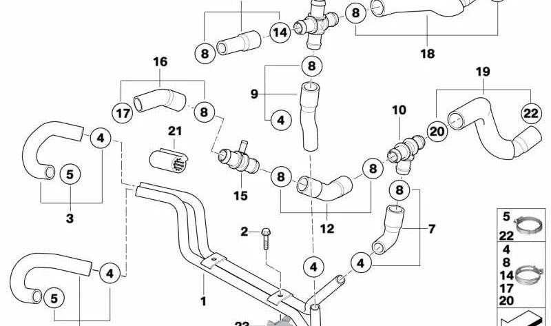 Hose clamp for BMW R50, R52, R53 (OEM 17127515473). Original BMW