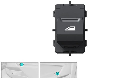 Window switch for BMW F70, U06, G60, G61, G90, I20, U11, U12, U10, G45, MINI F65, F66, J01, J05, U25 (OEM 61315A2BCB5). Original BMW