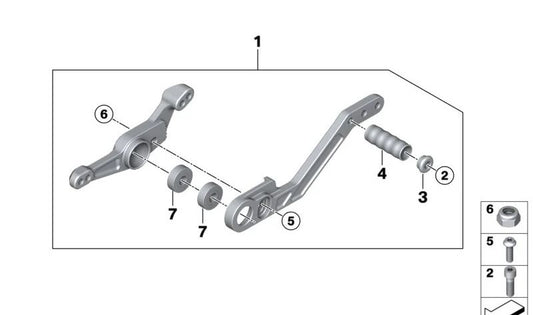 Gear lever OEM 77257108468 for BMW S 1000 RR, M 1000 RR motorcycles. Original BMW Motorrad.