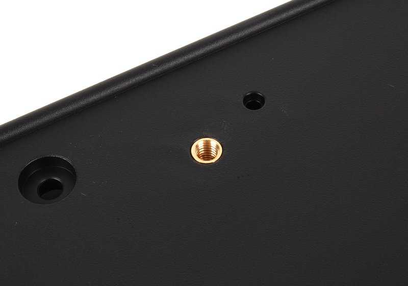 Registration support with insert threaded OEM 51117143749 for BMW E90, E91. Compatible with US/Japan versions. Original BMW.