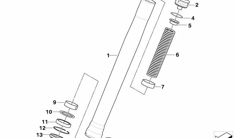 Muelle de presión OEM 31427721756 para moto BMW G 450 X (K16). Original BMW Motorrad.
