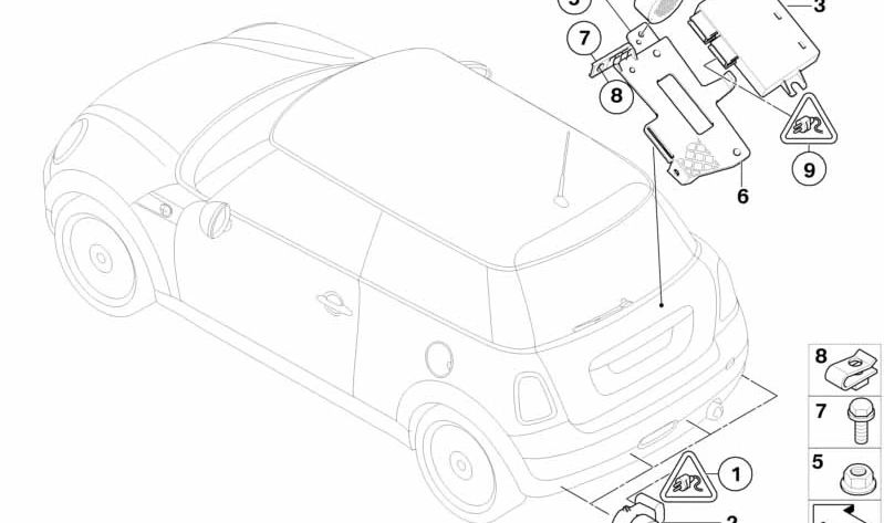 OEM ultrasonic PDC parking sensor 66207837273 Blue Le Mans for BMW E81, E82, E87, E87N, E88, E90, E90N, E91, E91N, E92, E92N, E93, E93N, E84, E89 and MINI R55, R55N, R56, R56, R56, R56, R56, R56 R57, R57N, R58, R59, R60. Original BMW and Mini.