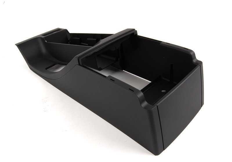 Consola apoyabrazos central OEM 51168218305 para BMW Serie 3 E46 (1997-2006). Color negro. Original BMW.