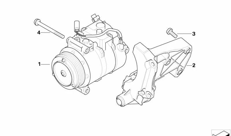 Compressore di condizionamento dell'aria OEM 64509180547 per BMW E90, E91, E92, E60, E61, E63, E64. BMW originale.