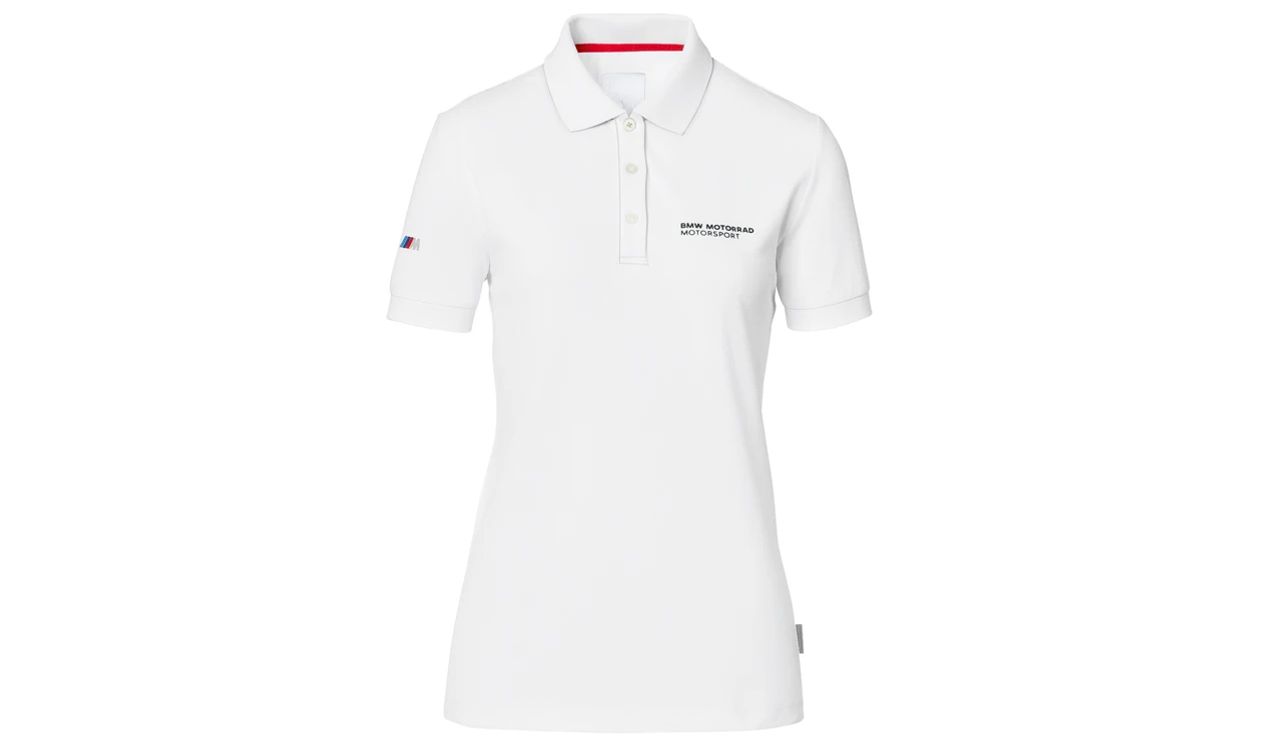 Polo Motorsport blanco talla S OEM 76618536579 para BMW Motorrad. Original BMW Motorrad.