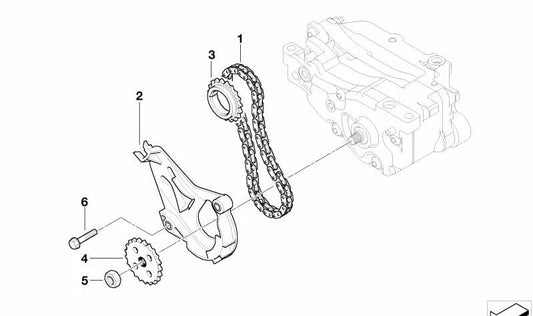 Guía de cadena distribución OEM 11417567768 para BMW E81, E87, E87N, E90, E90N, E91N, E92, E92N. Pieza original BMW.