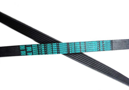Cintura poli-V (6PK1460) OEM 11287837898 per BMW E46 M3, E90 M3. Compatibile con motori S54 e S65. BMW originale.