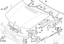 Front lock lower part for BMW 3 Series E46 (OEM 51237894369). Original BMW