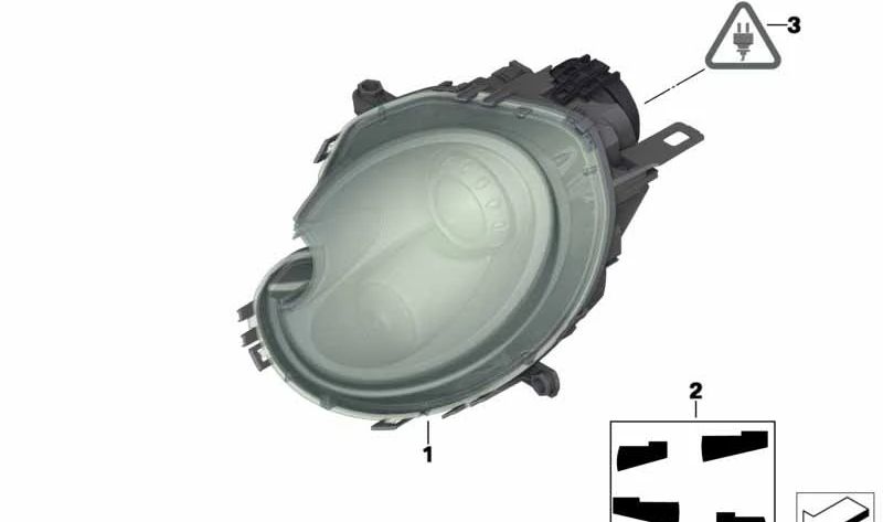 Faro delantero izquierdo con intermitente blanco OEM 63122751875 para MINI R55, R56, R57, R58, R59. Original MINI.