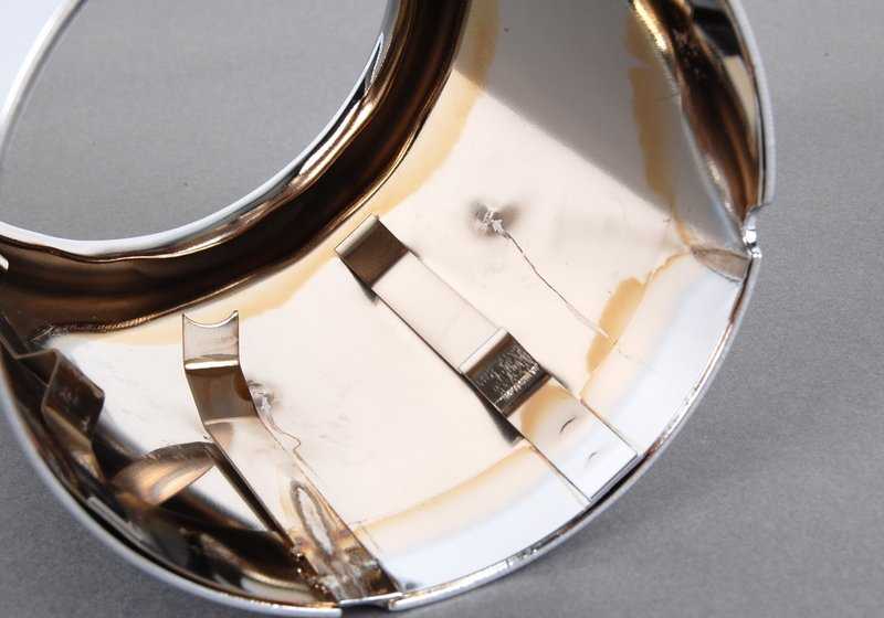 Chrome exhaust trim for BMW E60, E61, F01, F02 (OEM 18307536038). Original BMW.