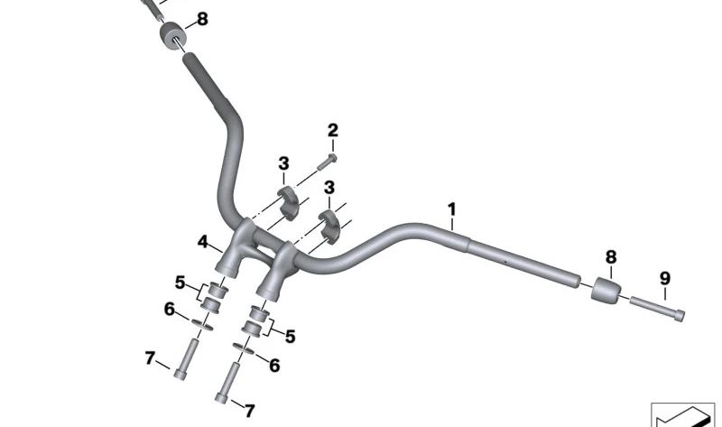 Caballete de apriete superior anodizado OEM 32711541275 para motos BMW R18 y R18 Classic (K34). Original BMW Motorrad.