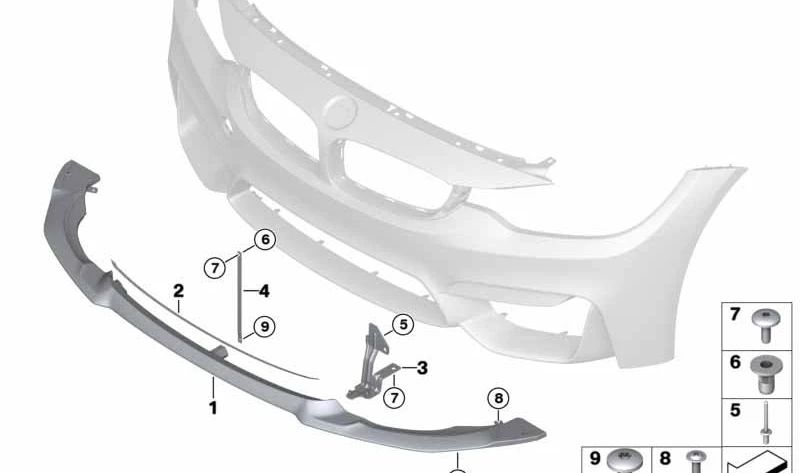 Cinta adhesiva para spoiler delantero OEM 51118076050 para BMW F80 M3 y F82 M4 (incl. M4 CS). Original BMW.