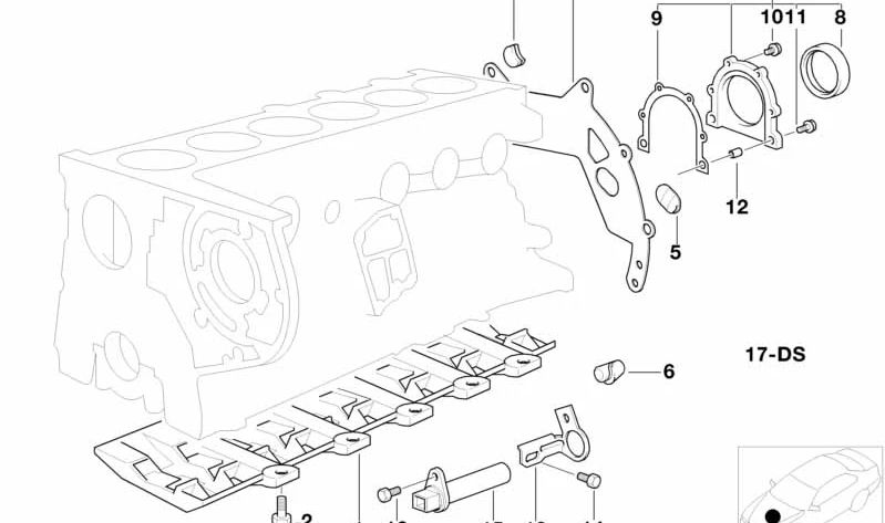 Juego de juntas para bloque motor sin asbesto OEM 11119066462 para BMW E36, E34. Original BMW.