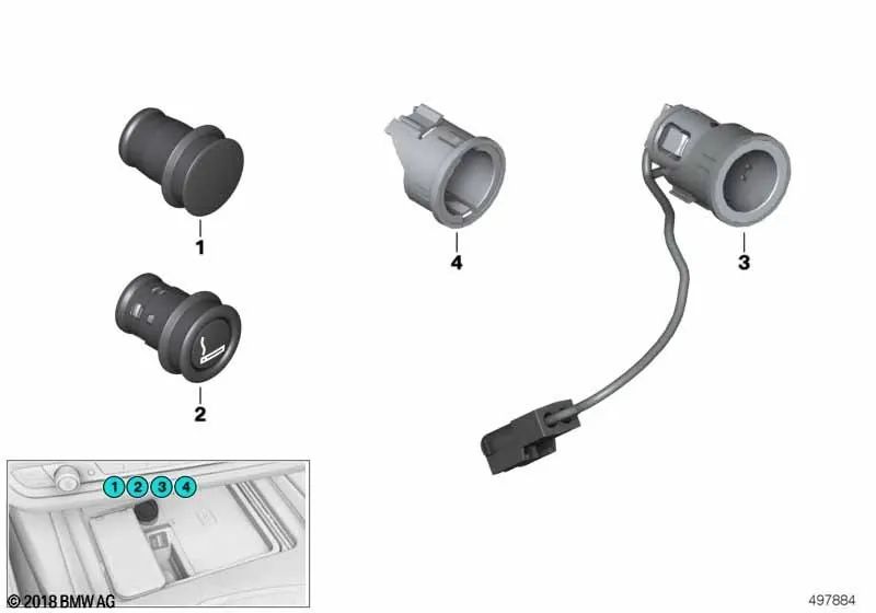 Anillo de luz transparente OEM 61349350797 para BMW 1' F20, F21, 2' F22, 3' F30, 4' F32... y más. Original BMW.