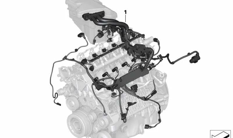 Cableado motor DDE OEM 12517812755 para BMW E70, E70 LCI, E71, E72, E90, E91, E92, E93, F01, F02, F03, F04, F07, F10, F11, F12, F13, F15, F25, F30, F31, F32, F34, F36, X3, X5, X6. Original BMW.