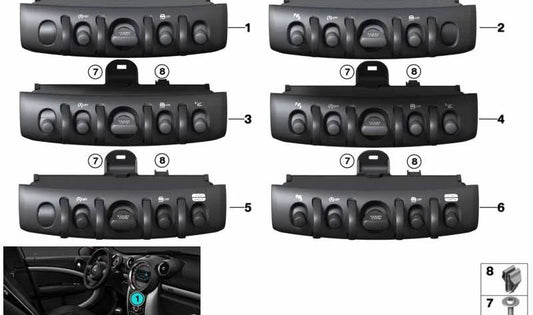 Unità interruttore console centrale OEM 61319328287 per MINI F56, F55, F57... e altro ancora. MINI originale.