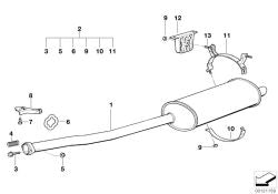 Abrazadera de escape OEM 18211737656 para BMW Serie 3 E36 (M43, M40) 1993-1998. Original BMW.