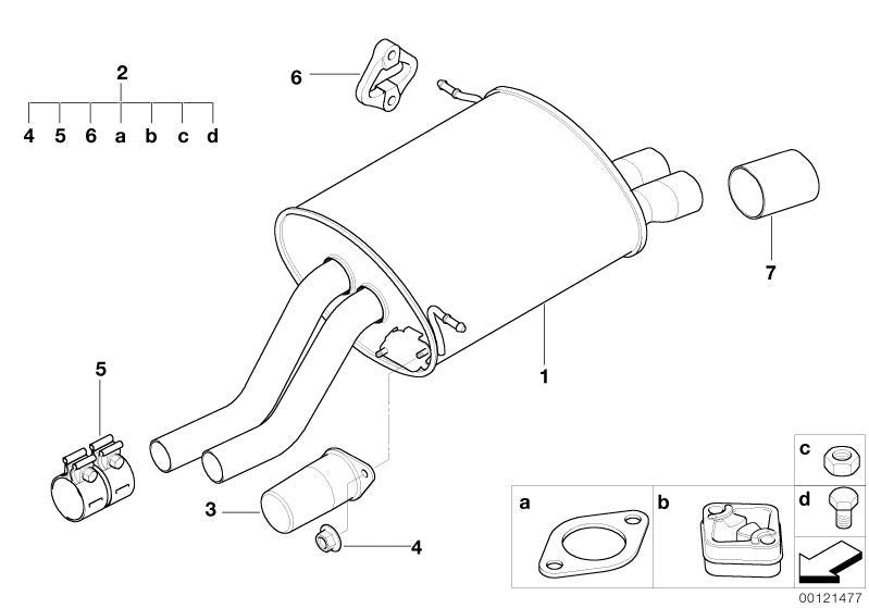 Conector de escape Ø45 mm (manguito unión tubos) OEM 18307536423 para BMW E30, E36, E28, E34, Z3 y MINI R50, R52, R53, R55. Ideal para reparar tramos del escape sin soldaduras. Original BMW y MINI.