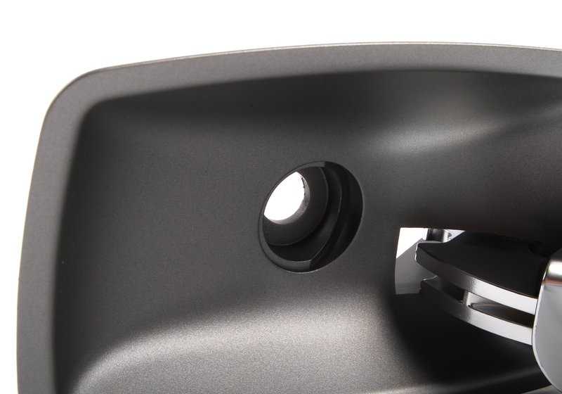 Manilla interior de puerta derecha OEM 51417024304 para BMW E65 y E66. Acabado en plata oscura. Recambio original BMW.