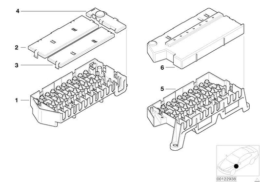 Tapa del fusible OEM 61138382461 para BMW E36, E38, E39, E53, Z3. Cubierta del portafusibles. Original BMW.