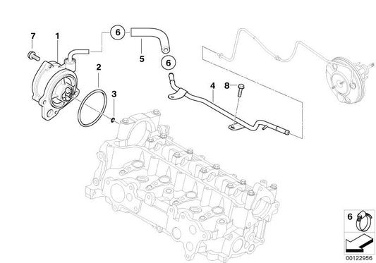 O-Ring (O-Ring) OEM 11667791138 für Mini R50 One (2003-2006). Kompatibel mit Modellen mit W17 -Motor und manueller Änderung. Original Mini.