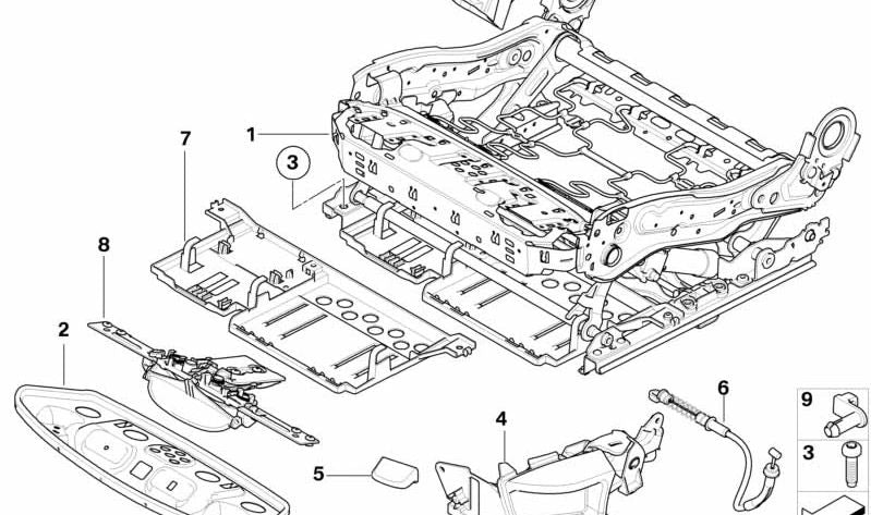 Partieller elektrischer Sitz OEM 52107250058 für BMW E70, E71, E72 (x5, x6). Original BMW