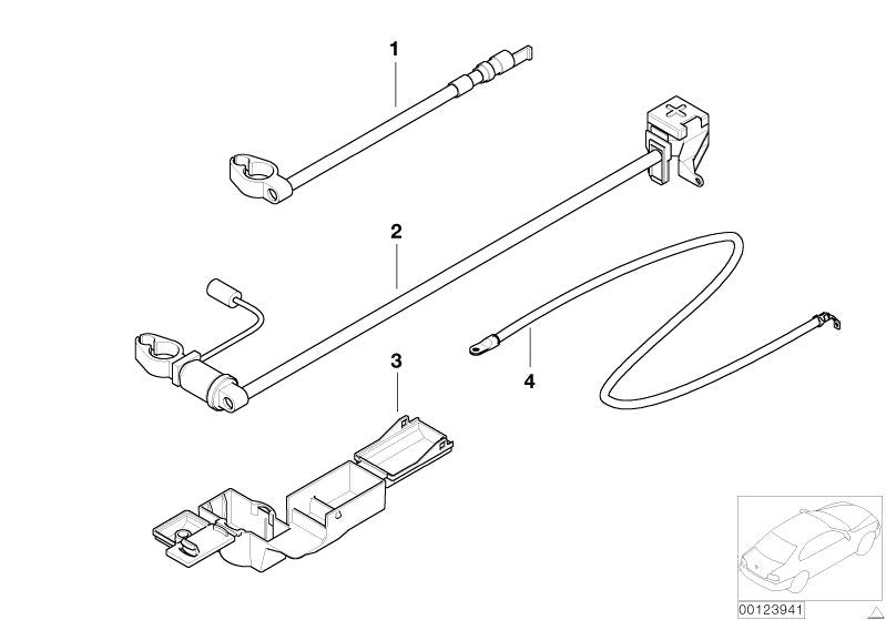 Cubierta borne positivo batería OEM 61136916762 para BMW E46. Pieza original BMW.