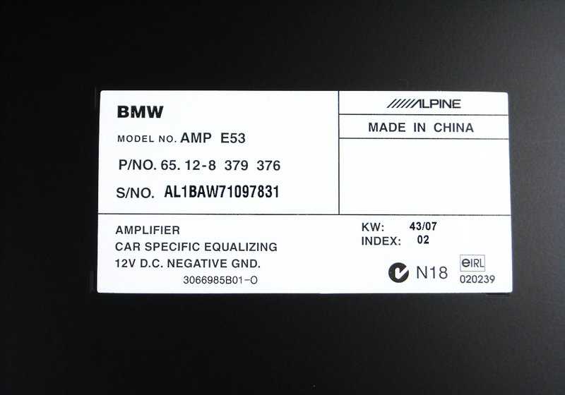 HIFI -Systemverstärker für BMW X5 E53 (OEM 65128379376). Original BMW
