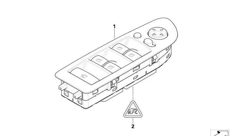 Interruptor elevalunas eléctrico negro OEM 61319217311 para BMW E88, E81, E82, E87. Original BMW.