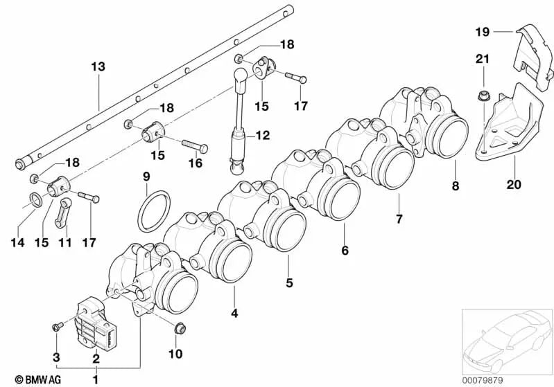Zugstange for BMW 3 Series E46, E90, E92, E93 and 5 Series E60, 6 Series E63, E64, Z4 E85, E86 (OEM 13547832148). Genuine BMW.