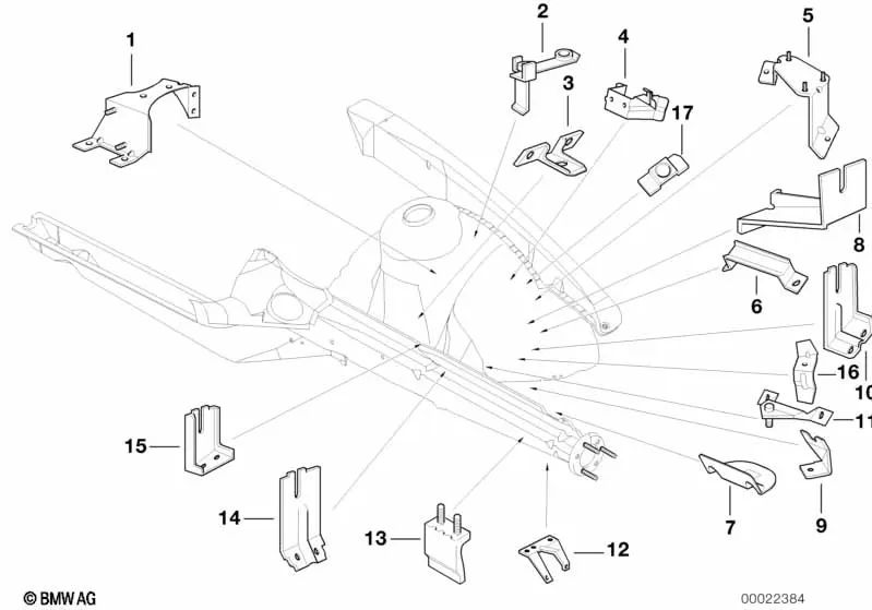 Soporte para filtro de aire trasero OEM 41148119798 para BMW Serie 3 E36, Z3 E36... y más. Original BMW.